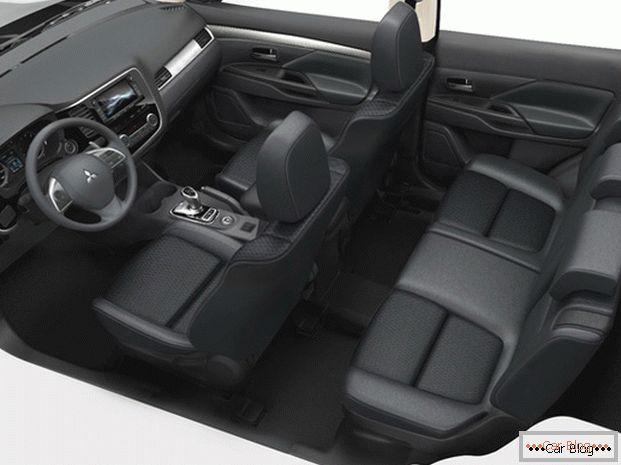 Inside the car Mitsubishi Outlander