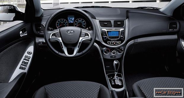 Inside the car Hyundai Accent