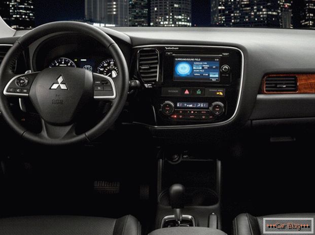 Inside the car Mitsubishi Outlander