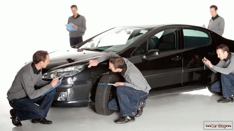 Car assessment by insurance company experts