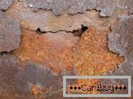 Photo layered manifestations of rust on the car body