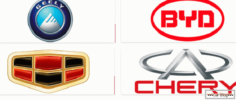 What is the list of brands of Chinese cars?