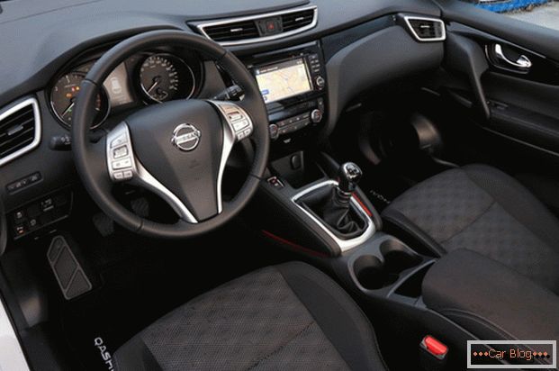 In the cabin of the car Nissan Qashqai