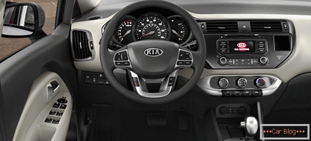 Kia Rio has a comfortable and well-equipped interior.