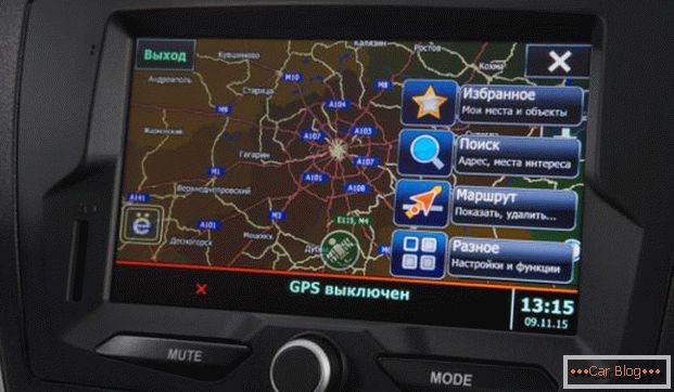 Navigation system in Lada Grant