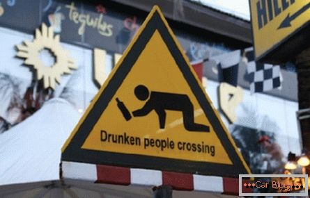 Warning of passing people with intoxication