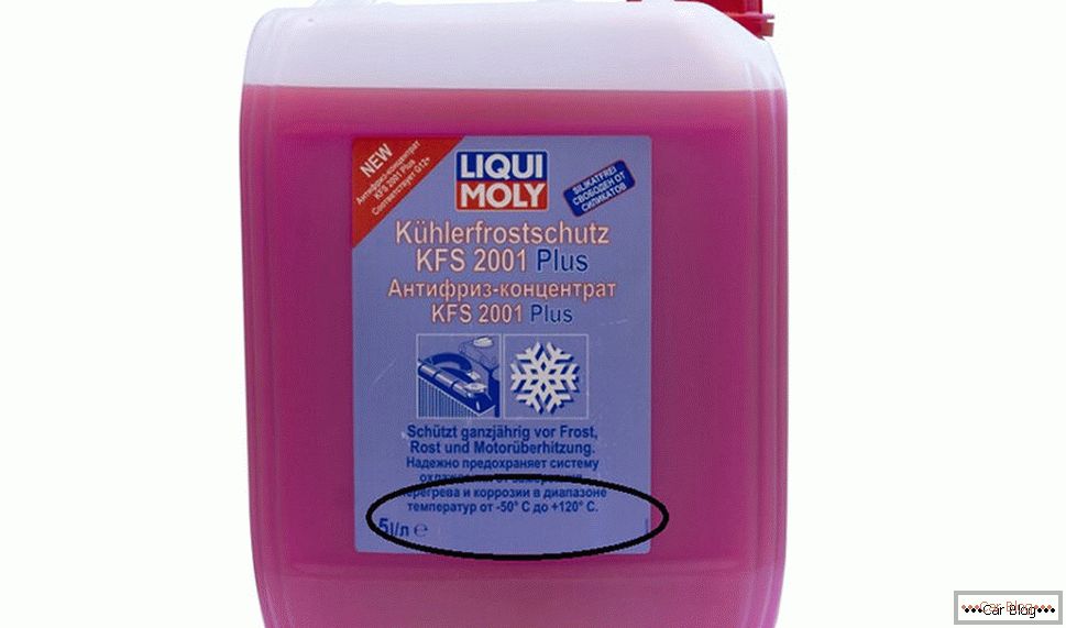 An example of violet antifreeze