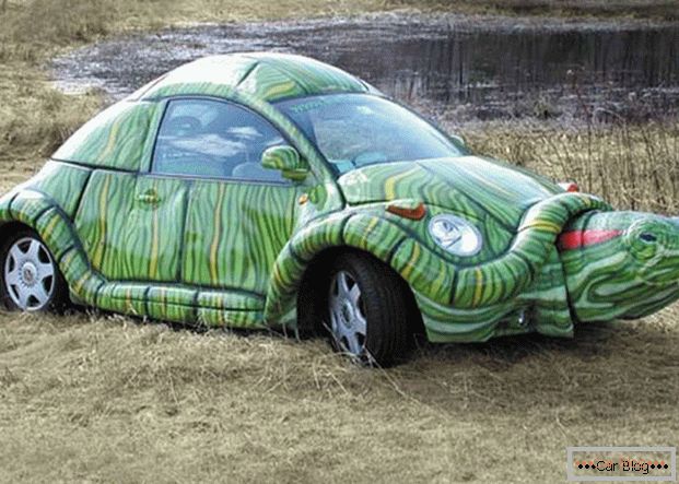 Car in the shape of a turtle