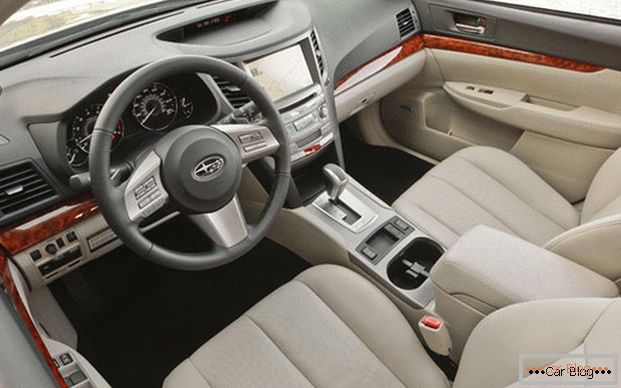 Inside the car Subaru Outback