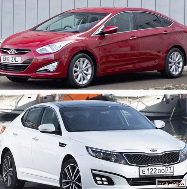 Cars KIA Optima or Hyundai i40 - the same in price and different in characteristics