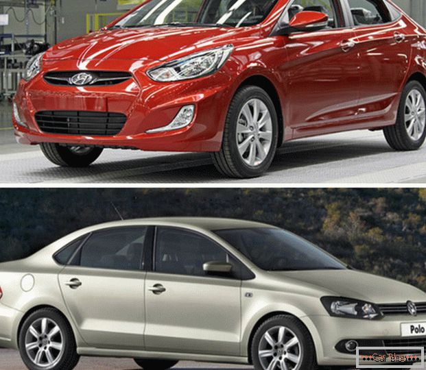 Comparison of cars Hyundai Solaris and Volkswagen Polo