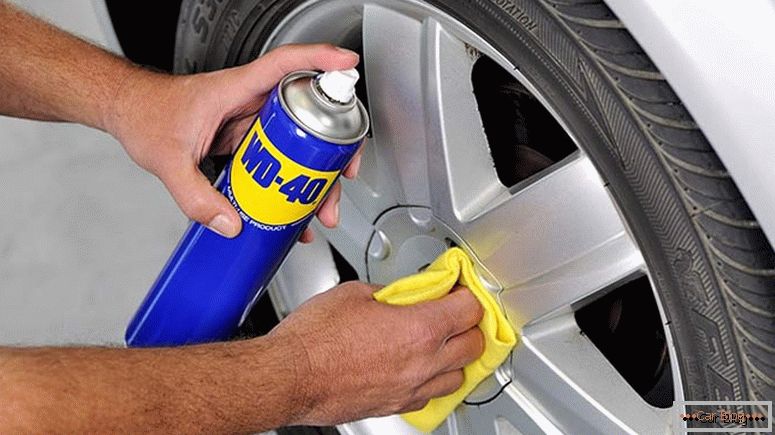 wd-40 will help change the wheel on the car