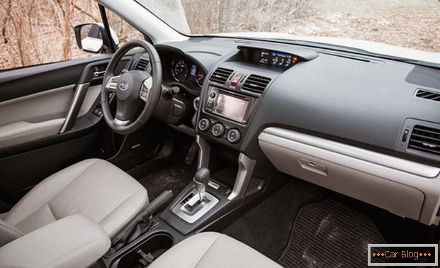 Inside the car Subaru Forester
